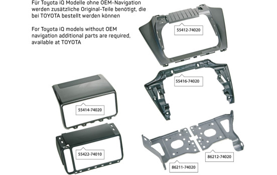Panneau 2-DIN Toyota iQ 2009-2019 Couleur: Noir, Image 2