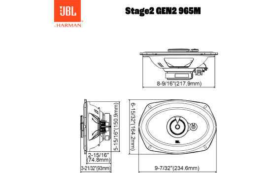 Ensemble d'enceintes 3 voies JBL Stage 2 Gen 2 965M 6'' x 9'' (15,3 x 23 cm) 560 W/70 W RMS, Image 4