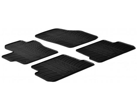 Tapis en caoutchouc pour Mazda 3 2004-2009 (T-Design 4 pièces + clips de montage)