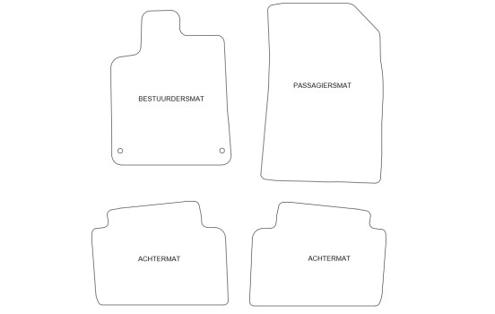 Tapis de sol adaptés à la Citroën C5 (2002-2007), lot de 4 pièces, Image 5