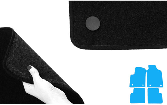 Tapis de sol adaptés à la Fiat 500 (2007-2012), lot de 4 pièces, Image 5