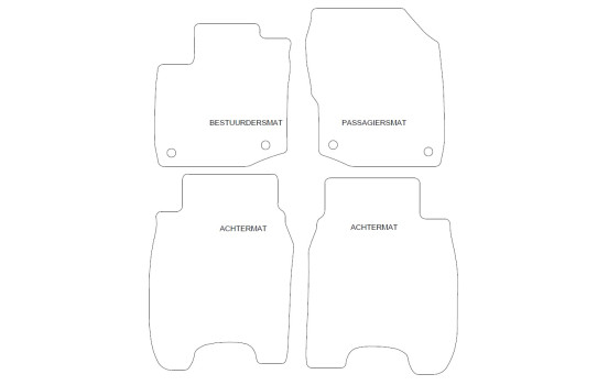 Tapis de sol adaptés à la Honda Civic Tourer 2015- (lot de 4), Image 2