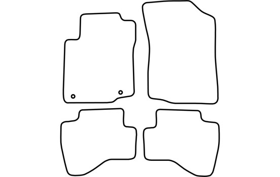 Tapis de sol adaptés à la Peugeot 107 (2010-2014), lot de 4 pièces, Image 4