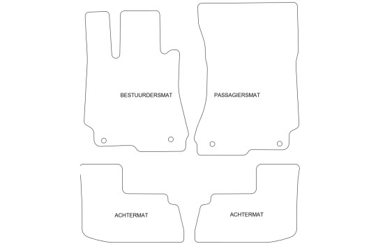 Tapis de sol adaptés à Mercedes-Benz CL W216 2007- (lot de 4), Image 2