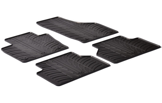 Tapis en caoutchouc adaptés pour Audi Q3 2011- (T-Design 4 pièces + clips de montage)