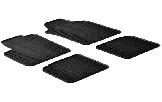Tapis en caoutchouc adaptés pour Lancia Ypsilon 2011- (T-Design 4 pièces + clips de montage)