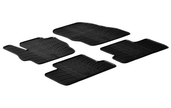 Tapis en caoutchouc adaptés pour Mazda 3 2009-2012 (T-Design 4 pièces + clips de montage)