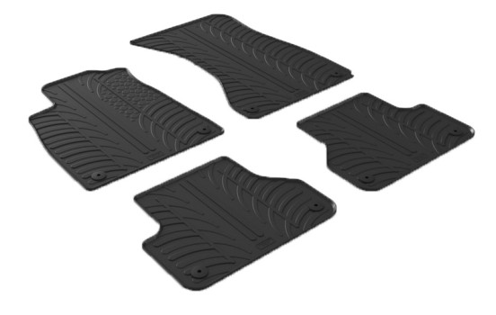 Tapis en caoutchouc pour Audi A4 11/2015- (T-Design 4 pièces)