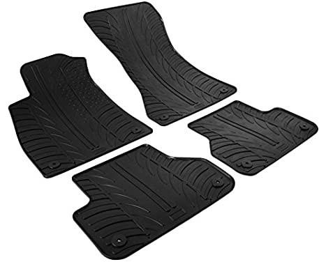 Tapis en caoutchouc pour Audi A5 Sportback 12/2016- (T-Design 4 pièces + clips de montage)