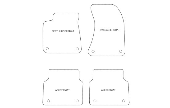 Tapis de sol adaptés à l'Audi A8 2011- (lot de 4), Image 2