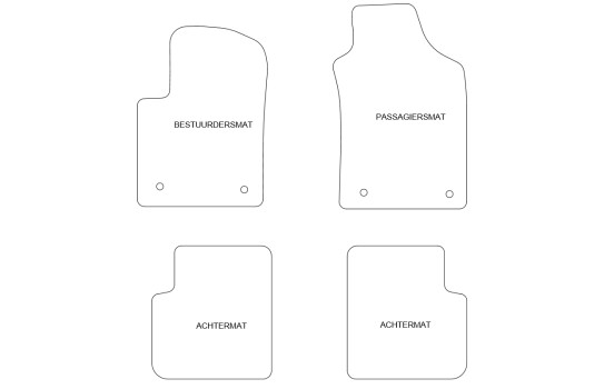 Tapis de sol adaptés à la Fiat 500 (2007-2012), lot de 4 pièces, Image 4