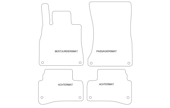 Tapis de sol adaptés aux Mercedes-Benz S/SE W222 (à partir de 2013) - Lot de 4, Image 2