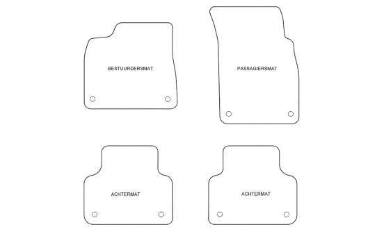 Tapis de sol en velours adaptés à l'Audi Q7 2015- (lot de 4), Image 2