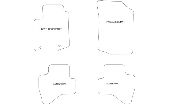 Tapis de sol en velours adaptés à la Citroën C1 2014- (lot de 4), Image 2