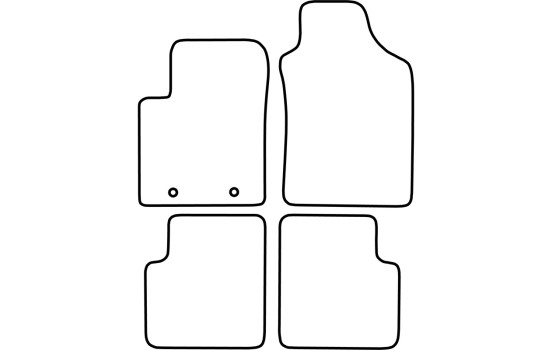 Tapis de sol en velours adaptés à la Fiat 500 (à partir de 2007) - Lot de 4, Image 2