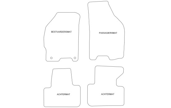 Tapis de sol en velours adaptés à la Fiat Punto 2003-2008 (lot de 3), Image 2