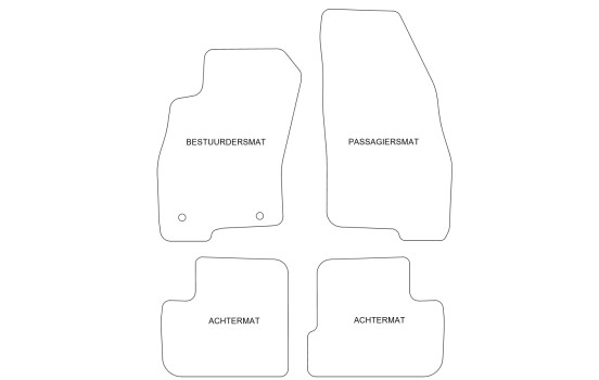 Tapis de sol en velours adaptés à la Fiat Punto 2007-2009 (lot de 4), Image 2
