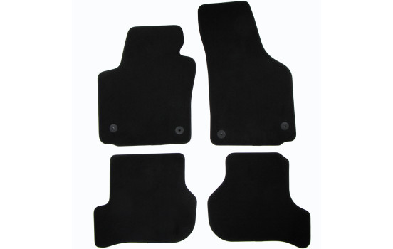 Tapis de sol en velours adaptés à la Seat Leon 2008-2012 (lot de 4)