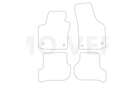 Tapis de sol en velours adaptés à la Seat Leon 2008-2012 (lot de 4), Image 3