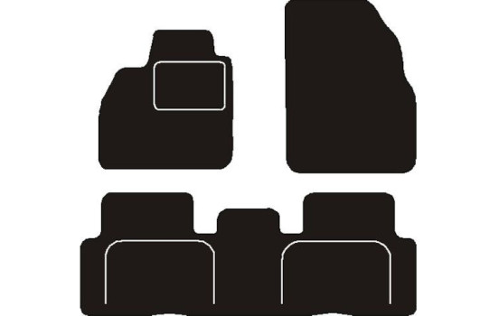 Tapis de voiture adaptés à Renault Megane Scenic avec compartiments de rangement 2003-