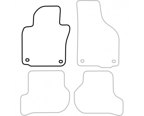 Tapis de voiture Gauche Avant Skoda Octavia 2008-2012 1 pièce, Image 3