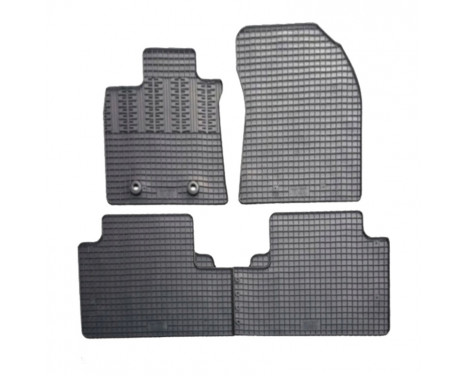 Tapis en caoutchouc adaptés à la Toyota Avensis Berline/Combi 2009-2015 (lot de 4 avec points de fixation)