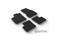 Tapis en caoutchouc adaptés à Renault Twingo E-Tech 2020- (profil en T en 4 parties + clips de fixation)
