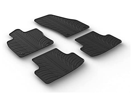 Tapis en caoutchouc adaptés à Skoda Kamiq 9/2019- (T-Design 4 pièces + clips de montage)