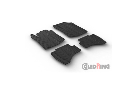 Tapis en caoutchouc adaptés à Toyota Aygo 2014- (conception en T 4 pièces + clips de montage), Image 2