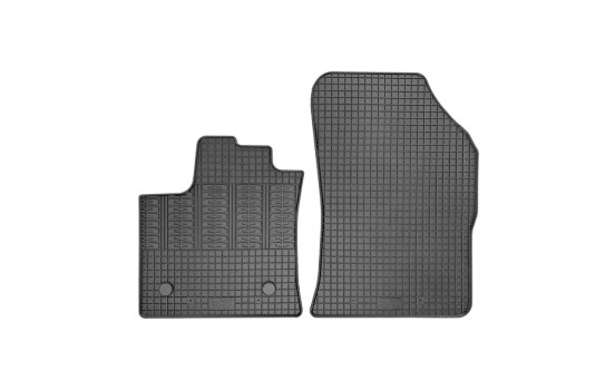 Tapis en caoutchouc adaptés au Renault Express Cargo 2021- (2 pièces avec points de fixation)