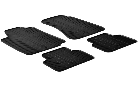 Tapis en caoutchouc adaptés pour Alfa Romeo 159 2005- (T-Design 4 pièces + clips de montage)