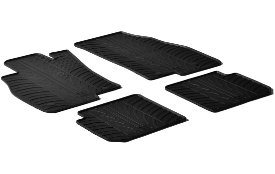 Tapis en caoutchouc adaptés pour Alfa Romeo Mito 3 portes 2008- (T-Design 4 pièces + clips de montage)