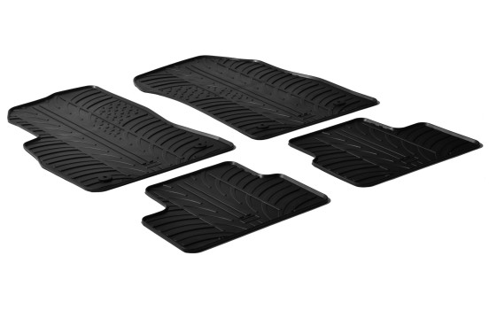 Tapis en caoutchouc adaptés pour Chevrolet Cruze 2009- (T-Design 4 pièces + clips de montage)
