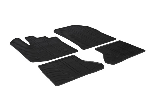 Tapis en caoutchouc adaptés pour Dacia Dokker 2013- (T-Design 4 pièces + clips de fixation)