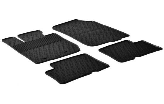 Tapis en caoutchouc adaptés pour Dacia Duster 2010- (G-Design 4 pièces + clips de fixation)