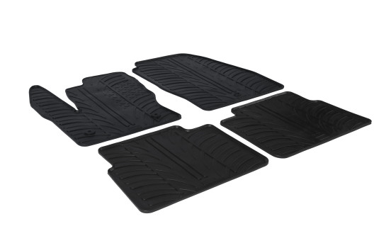 Tapis en caoutchouc adaptés pour Ford Tourneo Connect Passager 2014 (profil en T 4 pièces + clips de montage)