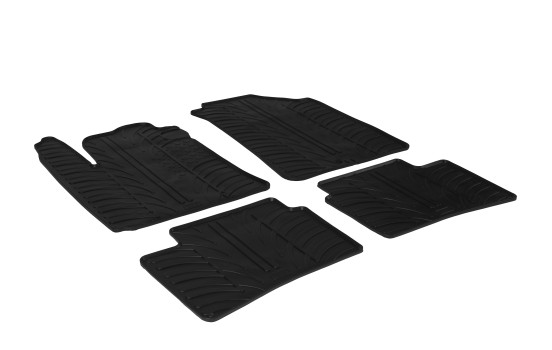 Tapis en caoutchouc adaptés pour Hyundai i10 2014- (T-Design 4 pièces + clips de montage)