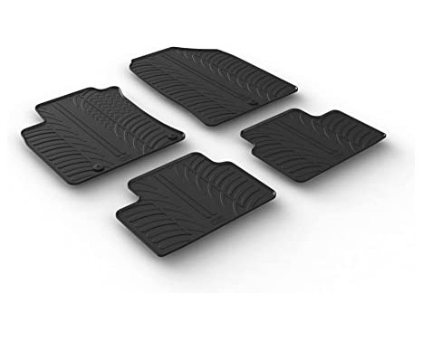 Tapis en caoutchouc adaptés pour Hyundai i30 2/2017- (T-Design 4 pièces + clips de montage)
