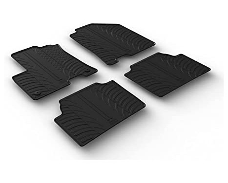 Tapis en caoutchouc adaptés pour Kia e-Niro 2018- (profil en T 4 pièces + clips de montage)