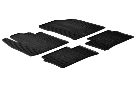 Tapis en caoutchouc adaptés pour Kia Picanto 2011- (T-Design 4 pièces + clips de montage)