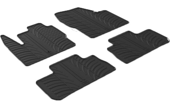 Tapis en caoutchouc adaptés pour Landrover Freelander II 2007- (T-Design 4 pièces + clips de montage)
