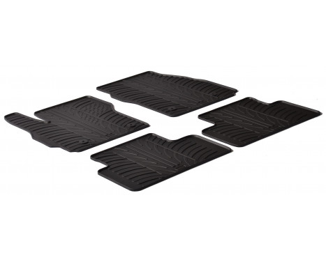 Tapis en caoutchouc adaptés pour Mazda 5 2010- (T-Design 4 pièces + clips de montage)