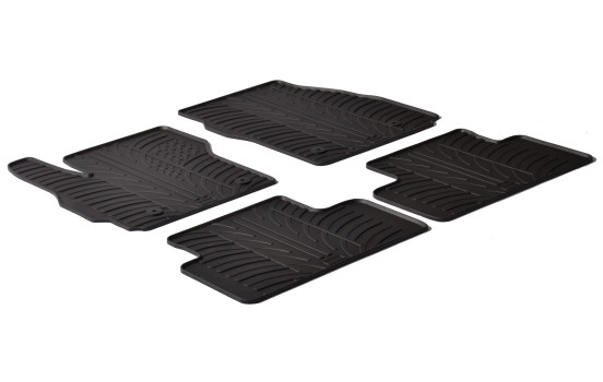 Tapis en caoutchouc adaptés pour Mazda 5 2010- (T-Design 4 pièces + clips de montage)
