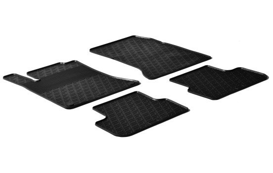 Tapis en caoutchouc adaptés pour Mercedes Classe B W246 2011- (T-Design 4 pièces + clips de montage)