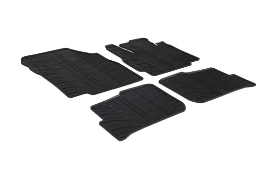 Tapis en caoutchouc adaptés pour Mitsubishi Space Star 2014- (T-Design 4 pièces + clips de montage)