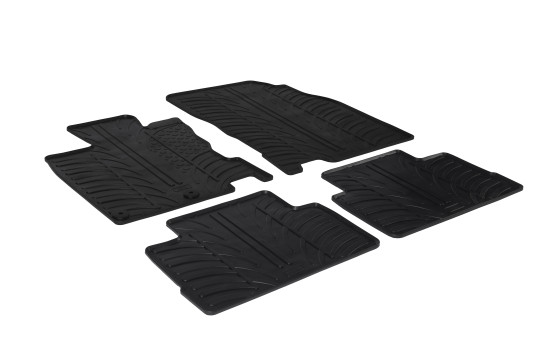 Tapis en caoutchouc adaptés pour Nissan Qashqai 2014- (T-Design 4 pièces + clips de montage)
