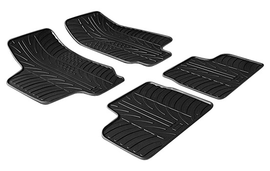 Tapis en caoutchouc adaptés pour Opel Astra G de 1998 à 2004 (T-Design 4 pièces + clips de montage)