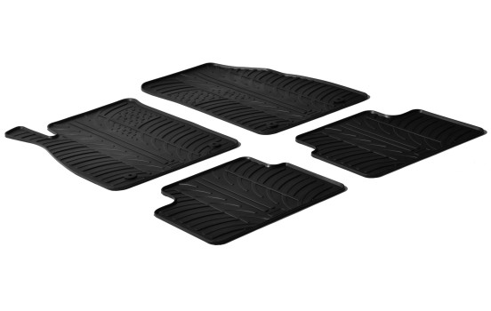 Tapis en caoutchouc adaptés pour Opel Insignia de 2008 à 2013 (T-Design 4 pièces + clips de fixation)