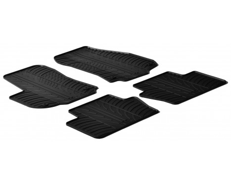 Tapis en caoutchouc adaptés pour Opel Zafira B de 2005 à 2011 (T-Design 4 pièces + clips de fixation)