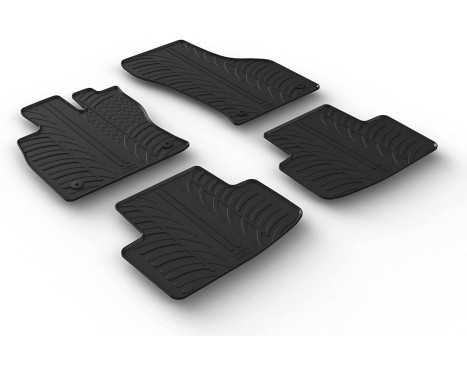 Tapis en caoutchouc adaptés pour Skoda Kodiaq 3/2017- (T-Design 4 pièces + clips de montage)